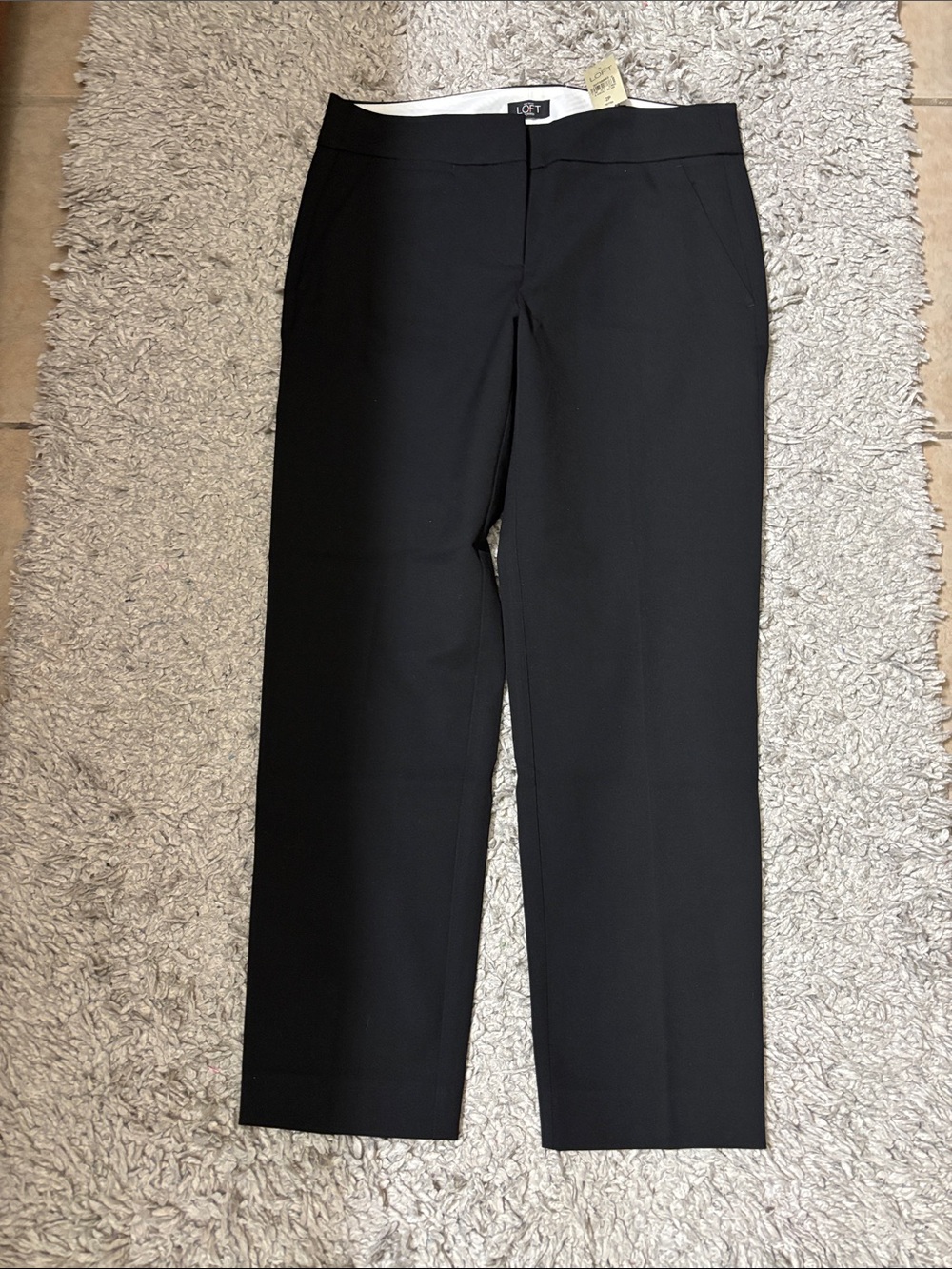 LOFT Black Tailored Straight-Leg Dress Pants